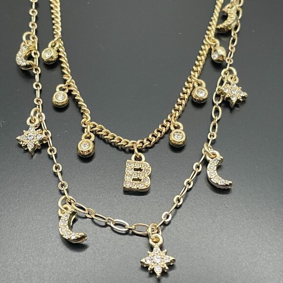NWT White House Black Market Swarovski Crystal "B" Celestial Charm Necklace - Picture 3 of 10